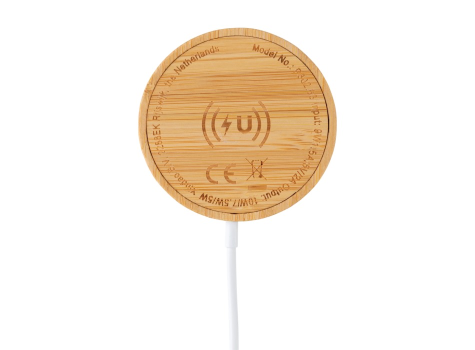 Ricaricatore wireless magnetico 10W in bambù FullGadgets.com