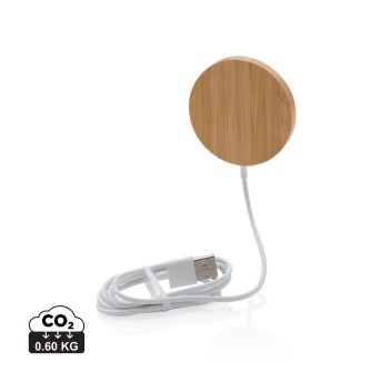 Ricaricatore wireless magnetico 10W in bambù FullGadgets.com