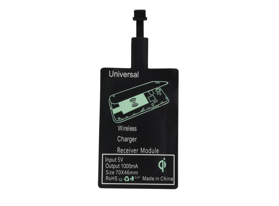 Ricevitore QI wireless con connettore micro USB per abilitare i dispositivi con connettore FullGadgets.com