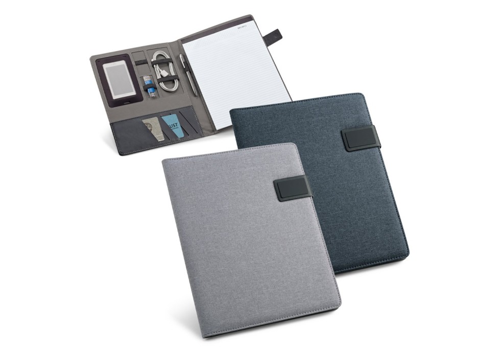 RIORDAN. Cartella A4 in PU e imitazione lino con blocco pagine a righe FullGadgets.com