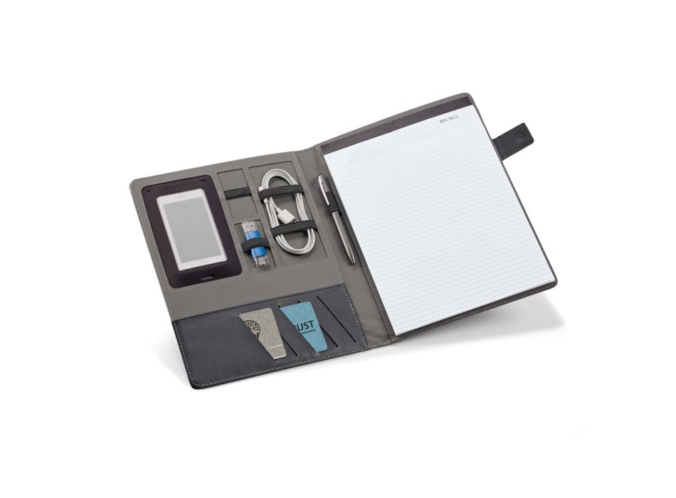 RIORDAN. Cartella A4 in PU e imitazione lino con blocco pagine a righe FullGadgets.com