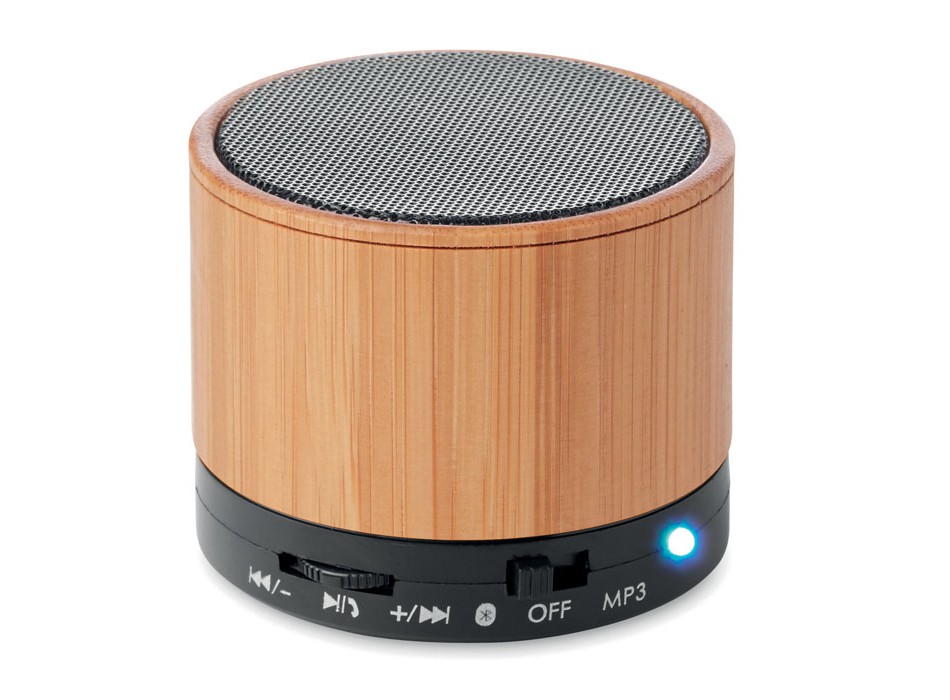 ROUND BAMBOO - Speaker wireless in bamboo FullGadgets.com