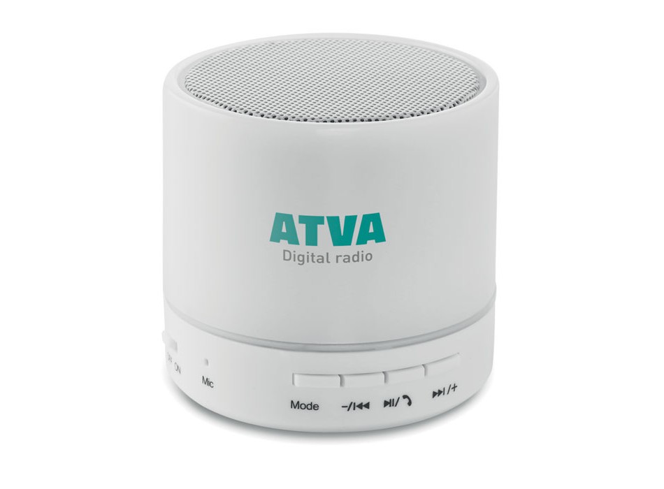 ROUND WHITE - Speaker wireless con LED FullGadgets.com