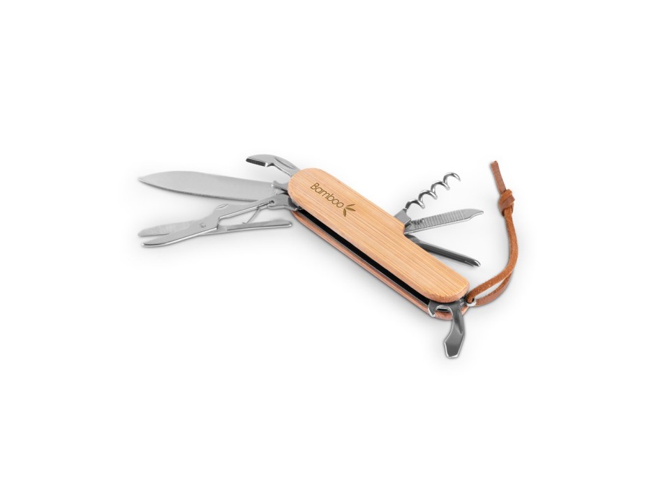 RYKER. Coltello tascabile multifunzionale in bambù e acciaio inossidabile con manico in PU FullGadgets.com