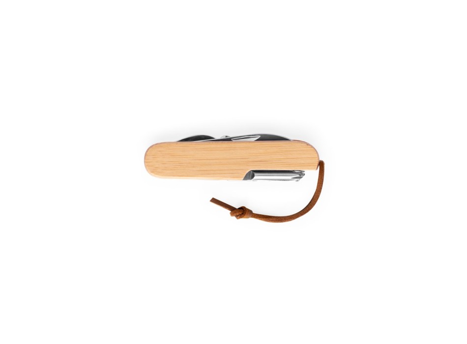 RYKER. Coltello tascabile multifunzionale in bambù e acciaio inossidabile con manico in PU FullGadgets.com