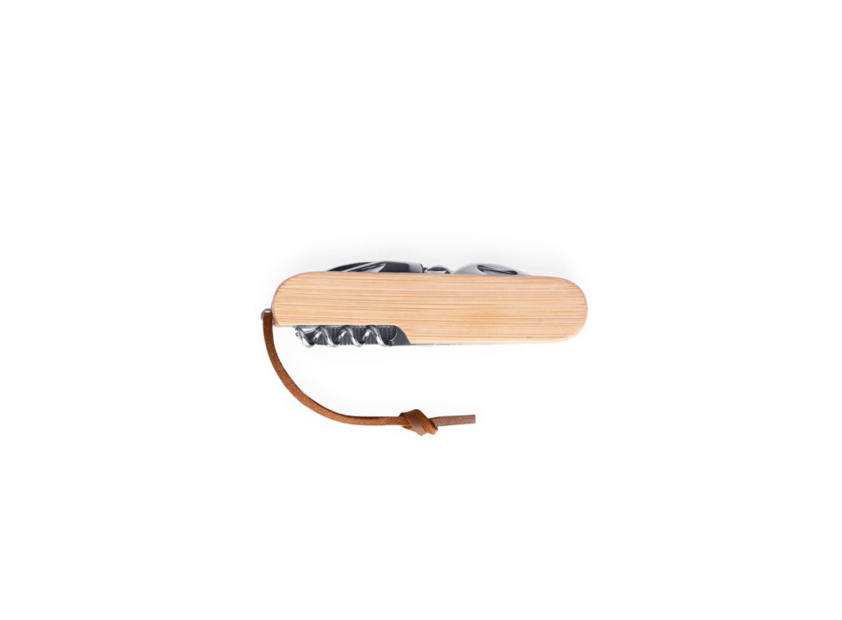 RYKER. Coltello tascabile multifunzionale in bambù e acciaio inossidabile con manico in PU FullGadgets.com