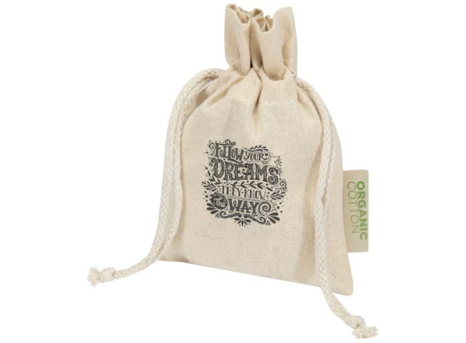 Sacchetto per confezione regalo in tessuto biologico da 140 g/m² certificato OCS, 15 x 10 cm Odisha  FullGadgets.com