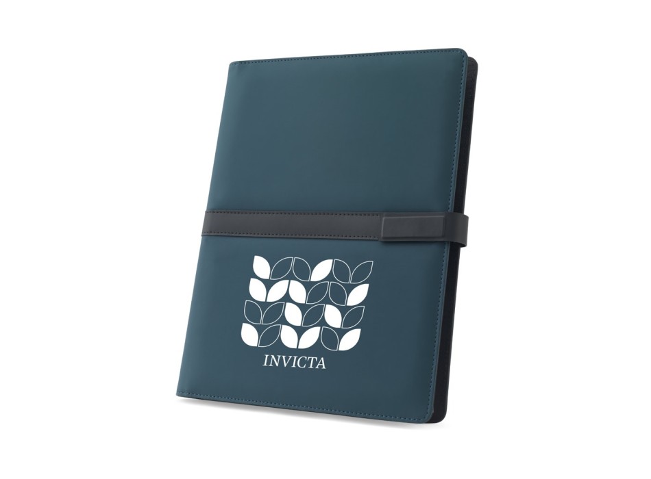 SANDERSON FOLDER. Cartella A4 in PU (riciclato al 50%) con chiusura magnetica e blocco note con pagine a righe FullGadgets.com