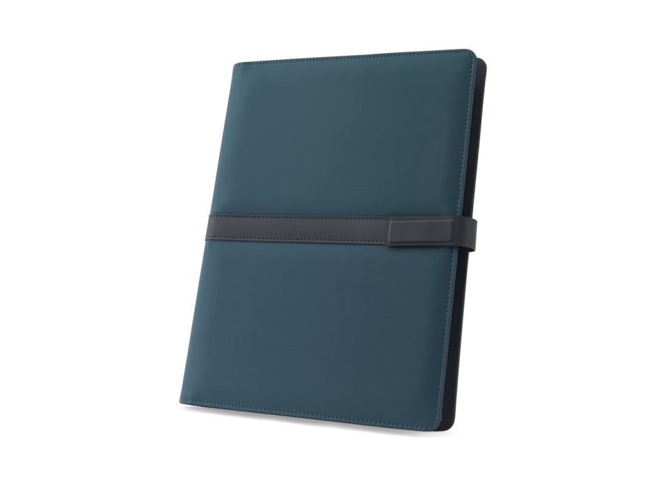 SANDERSON FOLDER. Cartella A4 in PU (riciclato al 50%) con chiusura magnetica e blocco note con pagine a righe FullGadgets.com