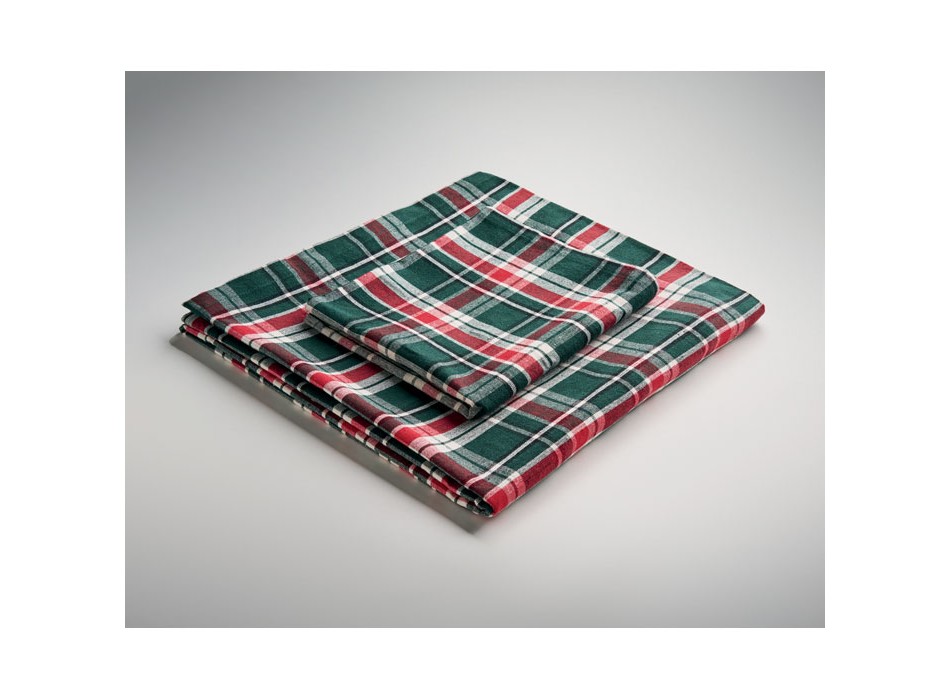 SANTABLE - Set di tovaglie in cotone a quadri FullGadgets.com