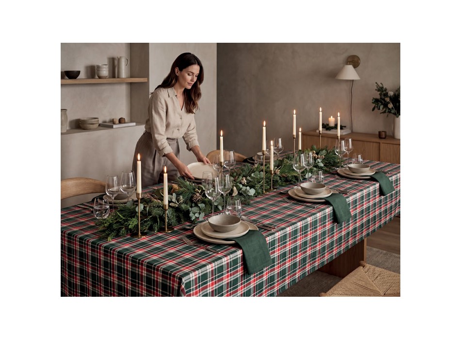 SANTABLE - Set di tovaglie in cotone a quadri FullGadgets.com