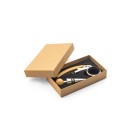 SAVORY. Set da vino in bambù e acciaio inossidabile FullGadgets.com