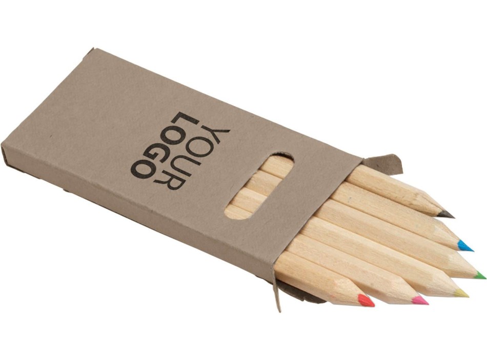 Set 6 matite in legno corte colorate Gigi FullGadgets.com