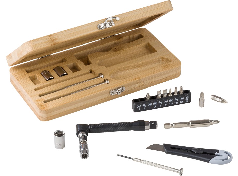 Set attrezzi 27 pezzi, custodia in bambù Elmar FullGadgets.com
