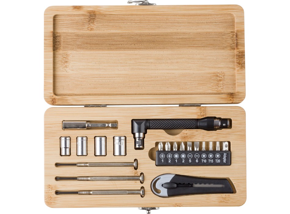 Set attrezzi 27 pezzi, custodia in bambù Elmar FullGadgets.com