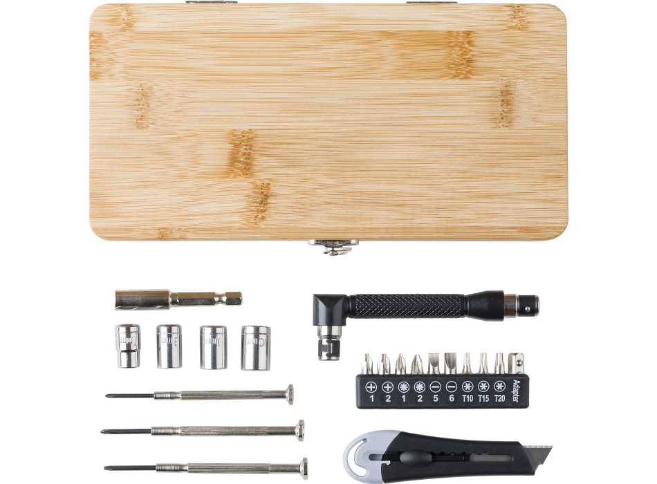 Set attrezzi 27 pezzi, custodia in bambù Elmar FullGadgets.com
