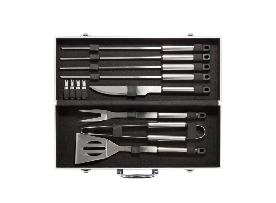 Set BBQ 12 pezzi in valigetta di alluminio FullGadgets.com