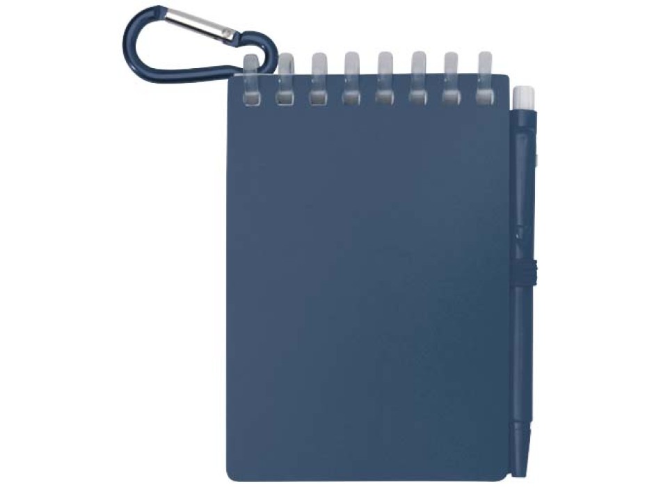 Set blocco note con copertina morbida in materiale riciclato e penna a sfera (inchiostro blu) per attività all'aperto Lig Mini FullGadgets.com