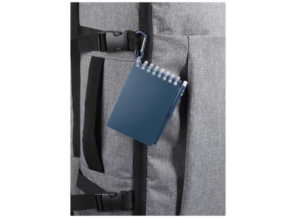 Set blocco note con copertina morbida in materiale riciclato e penna a sfera (inchiostro blu) per attività all'aperto Lig Mini FullGadgets.com