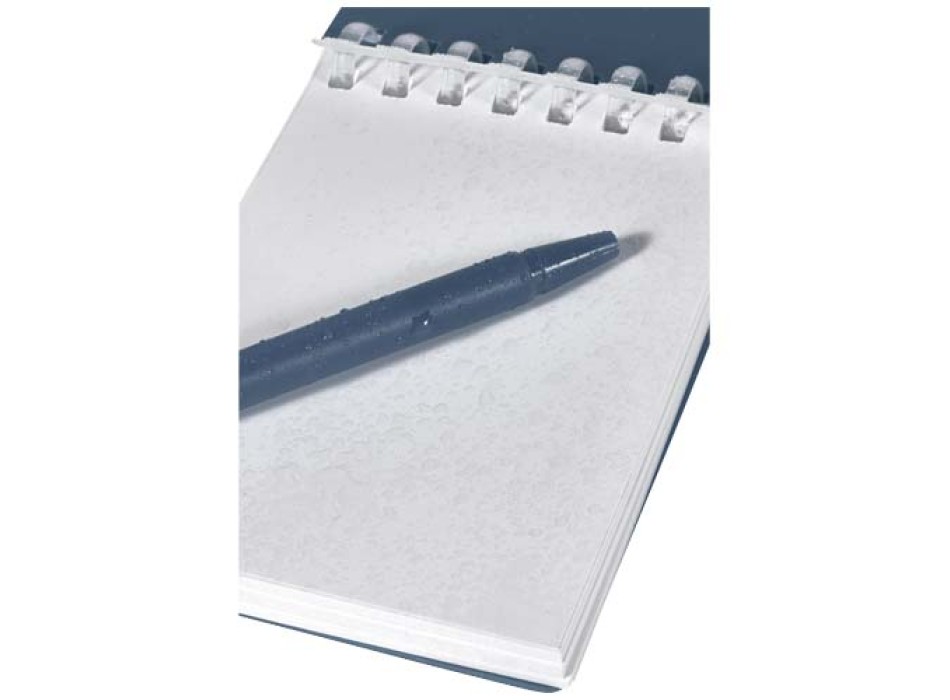 Set blocco note con copertina morbida in materiale riciclato e penna a sfera (inchiostro blu) per attività all'aperto Lig Mini FullGadgets.com