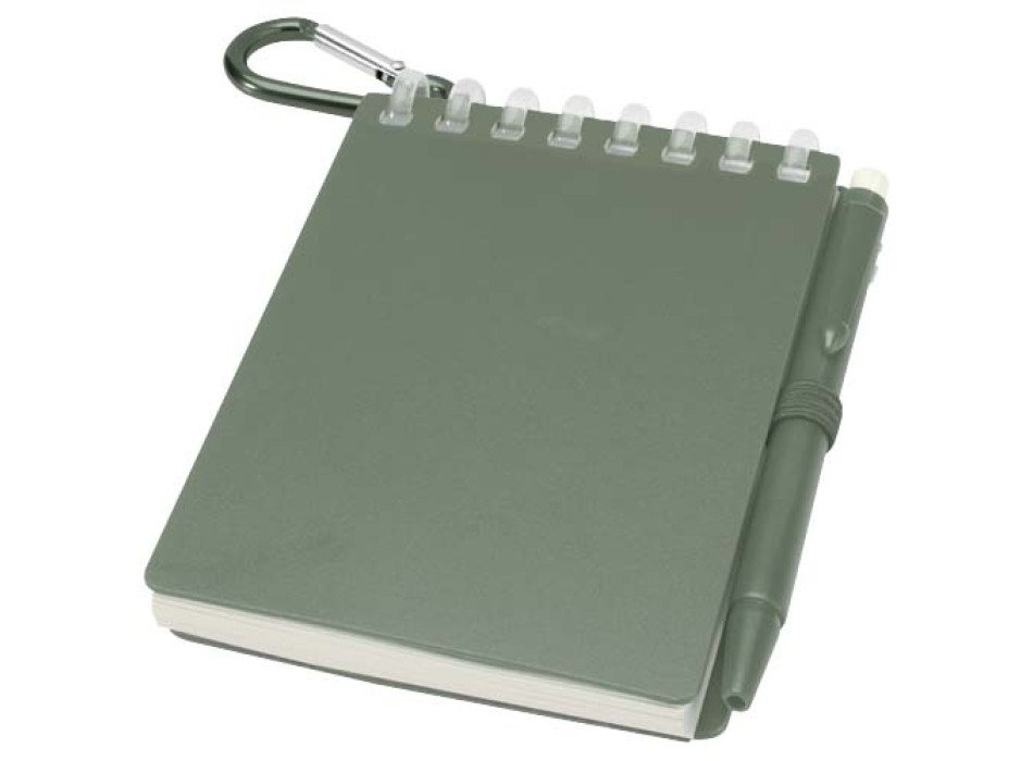 Set blocco note con copertina morbida in materiale riciclato e penna a sfera (inchiostro blu) per attività all'aperto Lig Mini FullGadgets.com