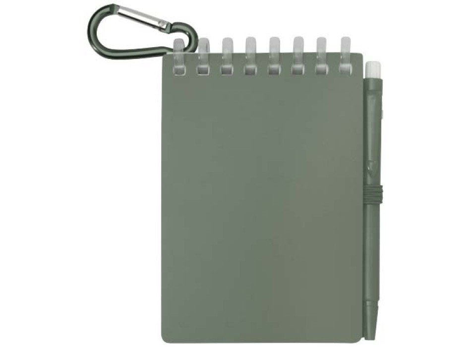 Set blocco note con copertina morbida in materiale riciclato e penna a sfera (inchiostro blu) per attività all'aperto Lig Mini FullGadgets.com