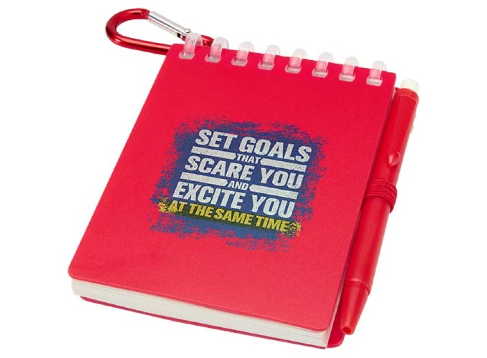 Set blocco note con copertina morbida in materiale riciclato e penna a sfera (inchiostro blu) per attività all'aperto Lig Mini FullGadgets.com