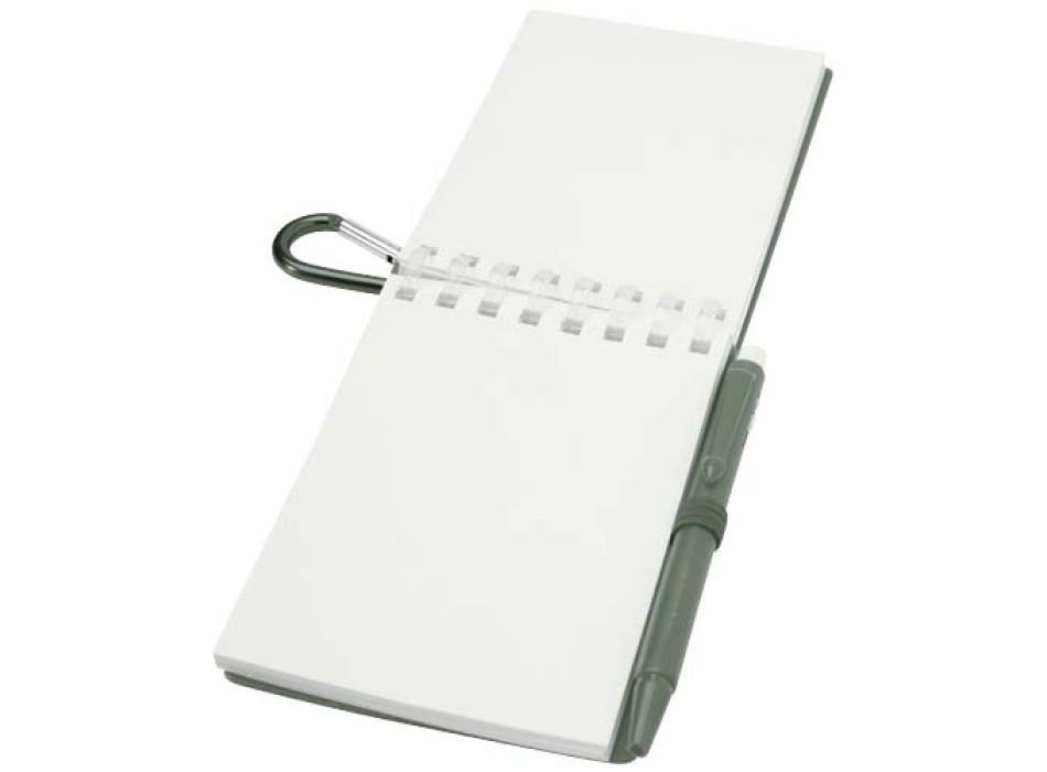 Set blocco note con copertina morbida in materiale riciclato e penna a sfera (inchiostro blu) per attività all'aperto Lig Mini FullGadgets.com