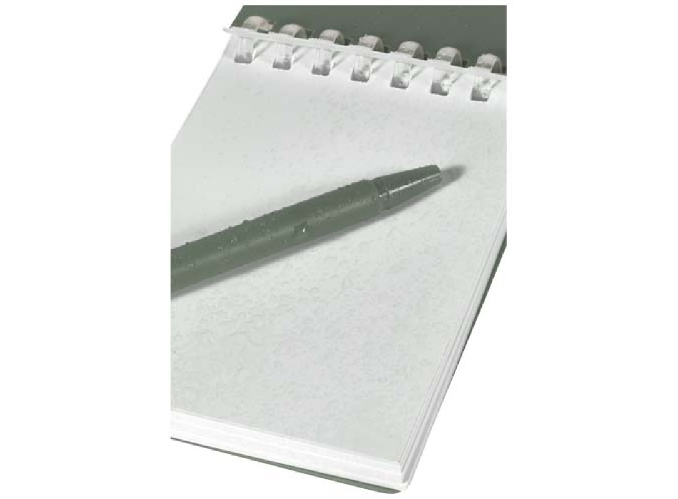 Set blocco note con copertina morbida in materiale riciclato e penna a sfera (inchiostro blu) per attività all'aperto Lig Mini FullGadgets.com