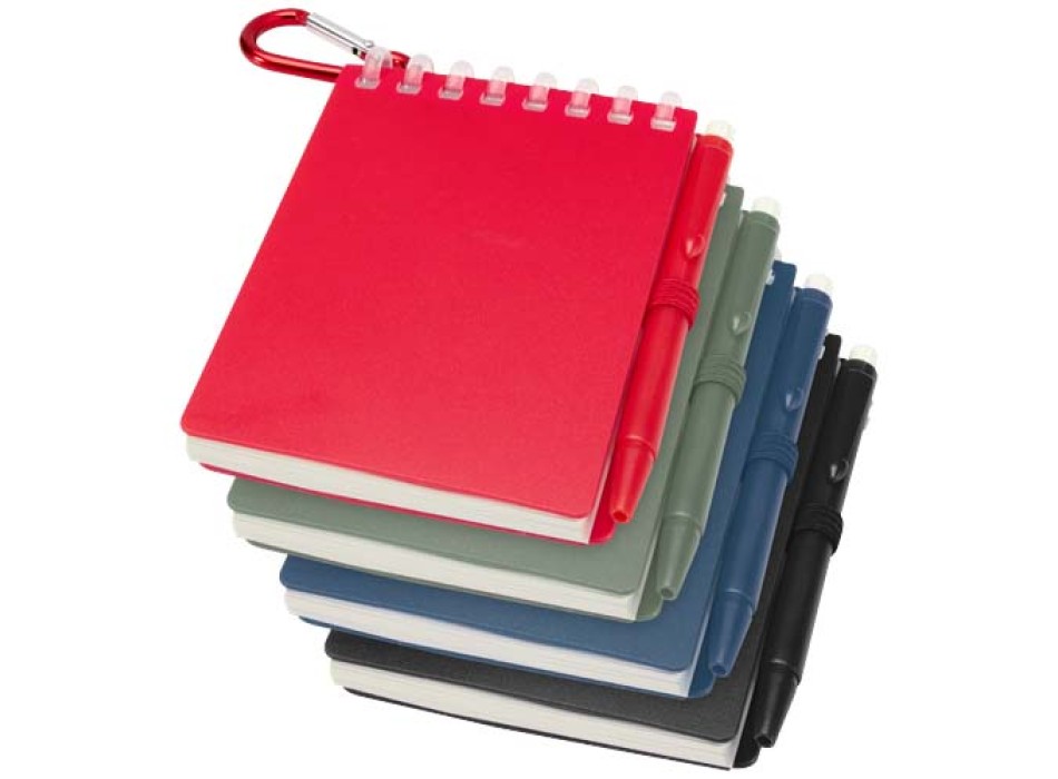 Set blocco note con copertina morbida in materiale riciclato e penna a sfera (inchiostro blu) per attività all'aperto Lig Mini FullGadgets.com