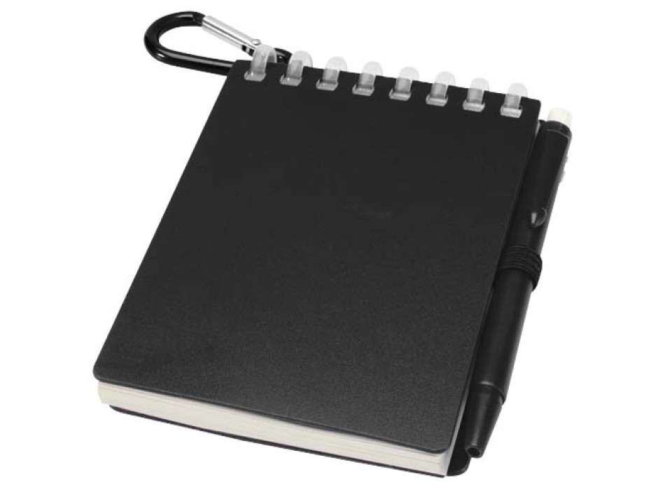 Set blocco note con copertina morbida in materiale riciclato e penna a sfera (inchiostro blu) per attività all'aperto Lig Mini FullGadgets.com