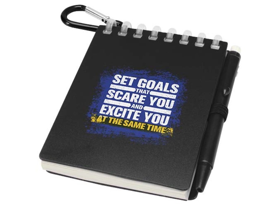 Set blocco note con copertina morbida in materiale riciclato e penna a sfera (inchiostro blu) per attività all'aperto Lig Mini FullGadgets.com