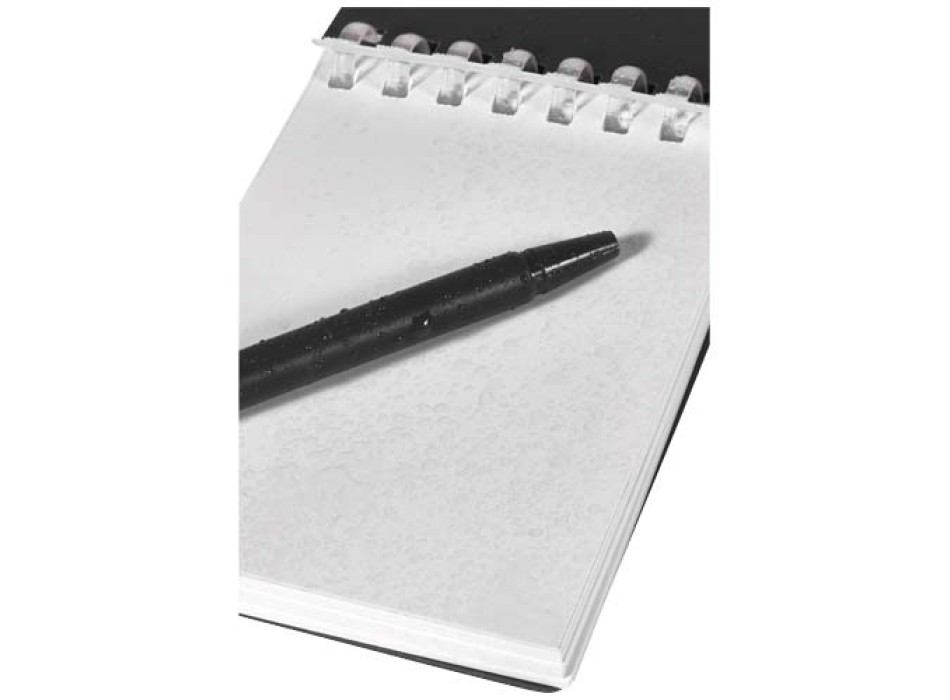 Set blocco note con copertina morbida in materiale riciclato e penna a sfera (inchiostro blu) per attività all'aperto Lig Mini FullGadgets.com