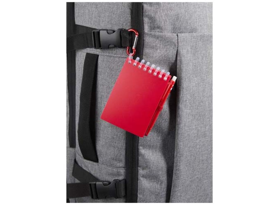 Set blocco note con copertina morbida in materiale riciclato e penna a sfera (inchiostro blu) per attività all'aperto Lig Mini FullGadgets.com