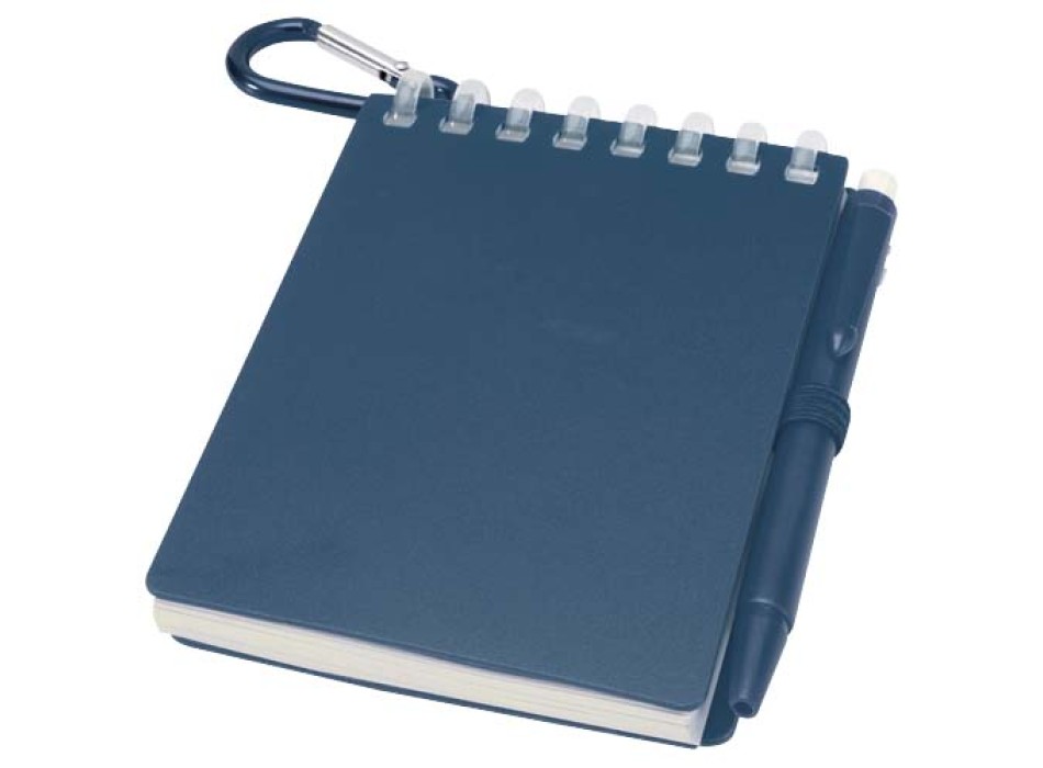 Set blocco note con copertina morbida in materiale riciclato e penna a sfera (inchiostro blu) per attività all'aperto Lig Mini FullGadgets.com