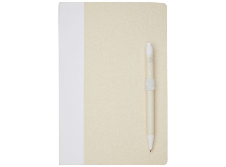 Set blocco note formato A5 e penna a sfera Dairy Dream realizzati con cartoni del latte riciclati FullGadgets.com