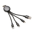Set cavi micro USB, lighthing, type C con LED