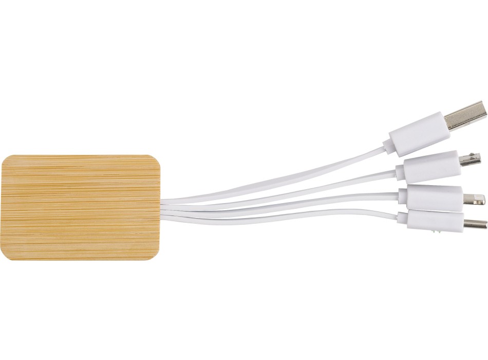 Set cavi per la ricarica 3 in 1 in bamboo Brandan FullGadgets.com
