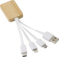 Set Cavo Per La Ricarica 3 In 1 Personalizzabile In Bamboo