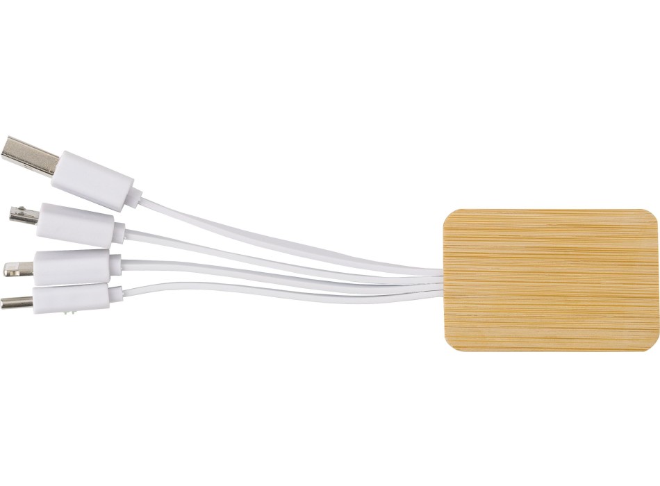 Set cavi per la ricarica 3 in 1 in bamboo Brandan FullGadgets.com