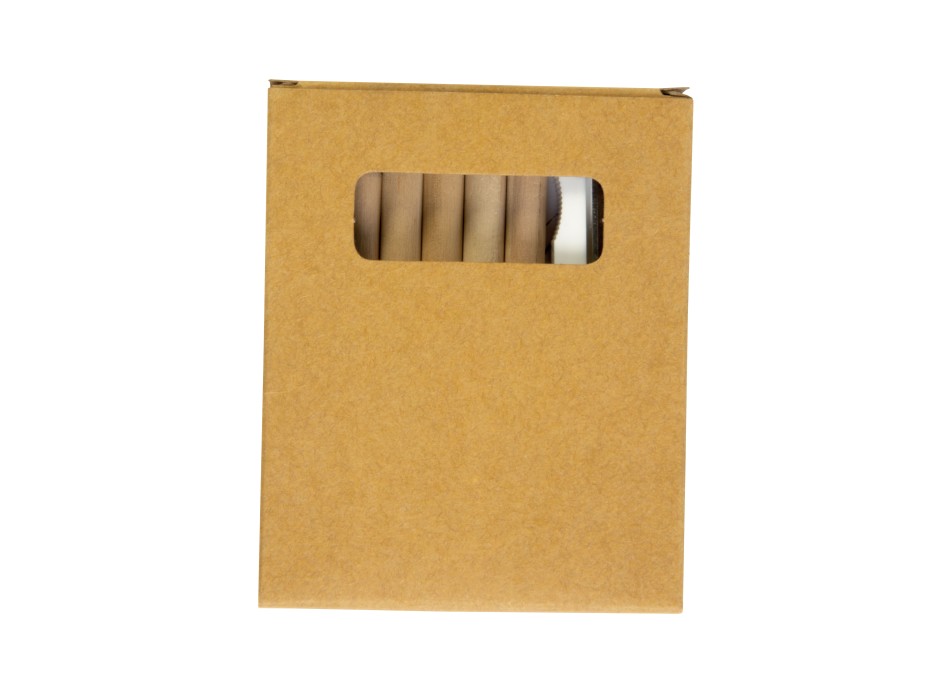 Set composto da 6 matite in legno colorate, temperino in plastica e album, in scatola FullGadgets.com