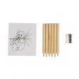 Set composto da 6 matite in legno colorate, temperino in plastica e album, in scatola FullGadgets.com
