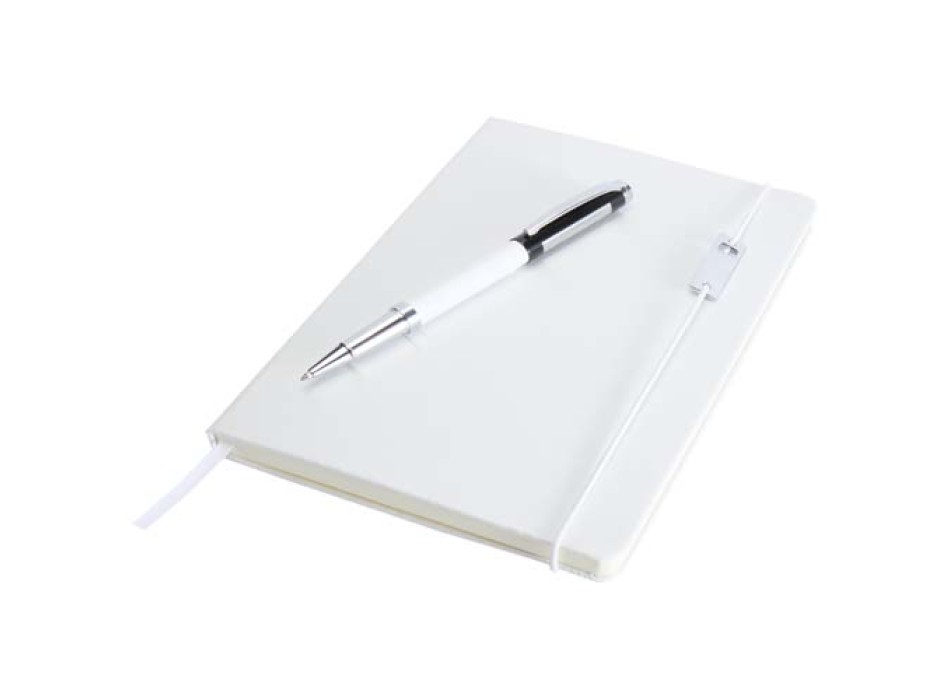 Set con blocco note formato A5 con copertina rigida e penna roller Legato Elegance FullGadgets.com