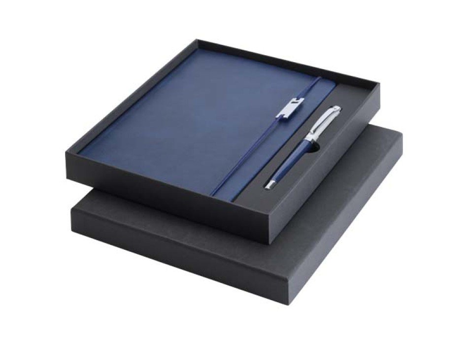 Set con blocco note formato A5 con copertina rigida e penna roller Legato Elegance FullGadgets.com