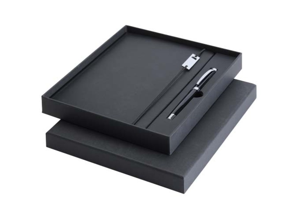 Set con blocco note formato A5 con copertina rigida e penna roller Legato Elegance FullGadgets.com