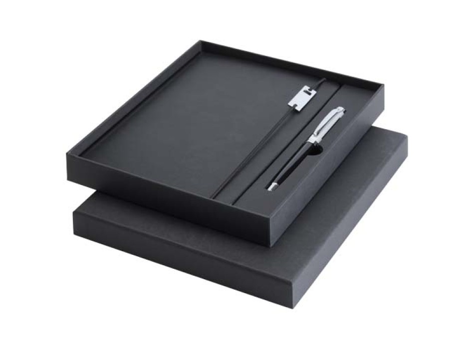 Set con blocco note formato A5 con copertina rigida e penna roller Legato Elegance FullGadgets.com