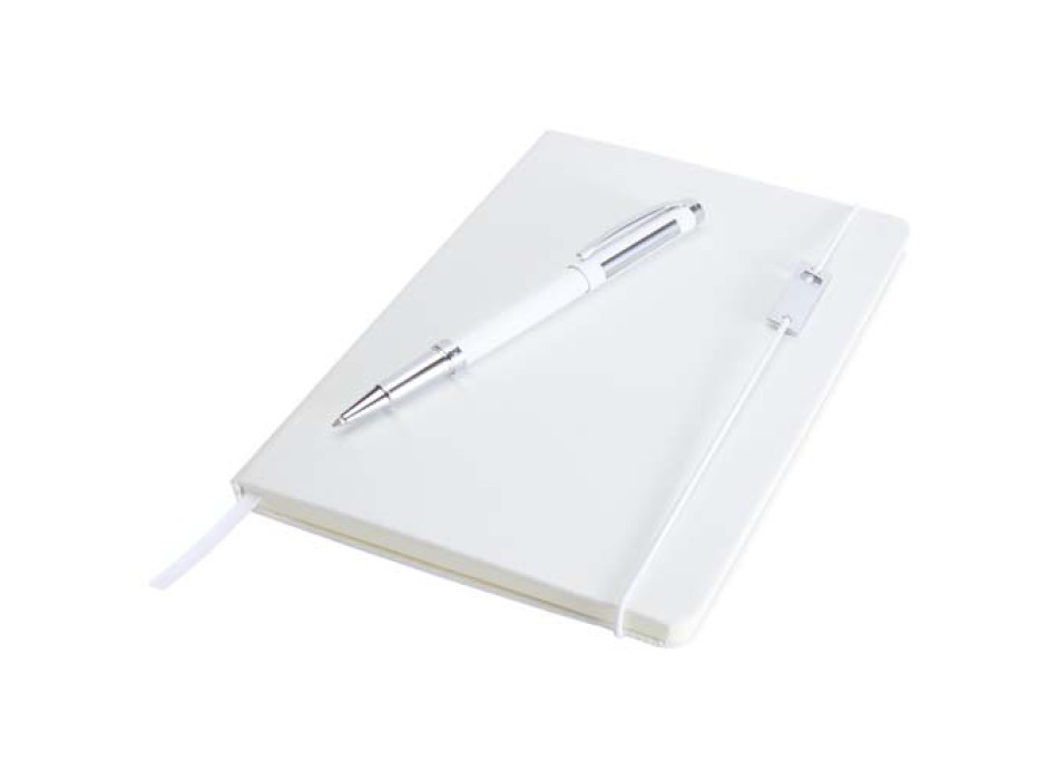 Set con blocco note formato A5 con copertina rigida e penna roller Legato Elegance FullGadgets.com