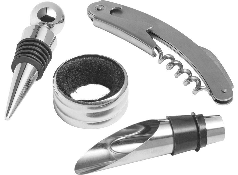 Set da vino 4 accessori, in acciaio inox Jeremy FullGadgets.com
