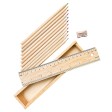 Set di 12 matite in legno colorate a sezione esagonale con righello in legno e temperino FullGadgets.com