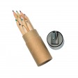Set di 12 matite in legno colorate a sezione esagonale in confezione cilindrica di cartone FullGadgets.com